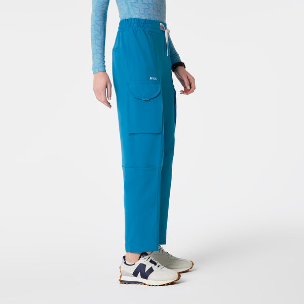 women's Extreme Blue High Waisted Juno - Petite Barrel Scrub Pants