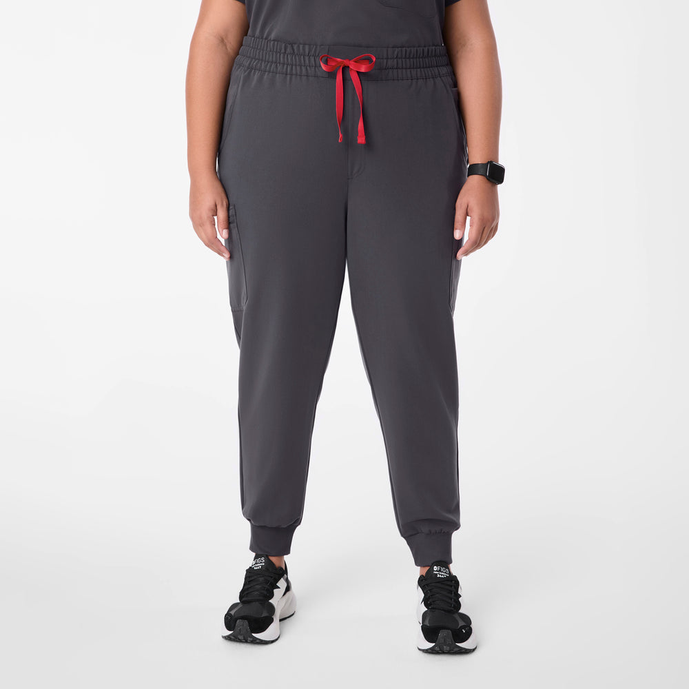 women's Charcoal High Waisted Uman Relaxed - Jogger Scrub Pant (3XL-6XL)