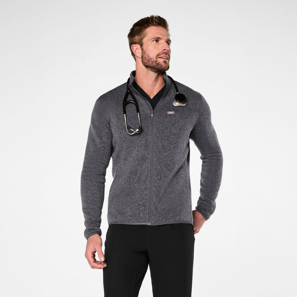 men's Heather Dark Charcoal On-Shift Two-Pocket - Sweater Knit Jacket™