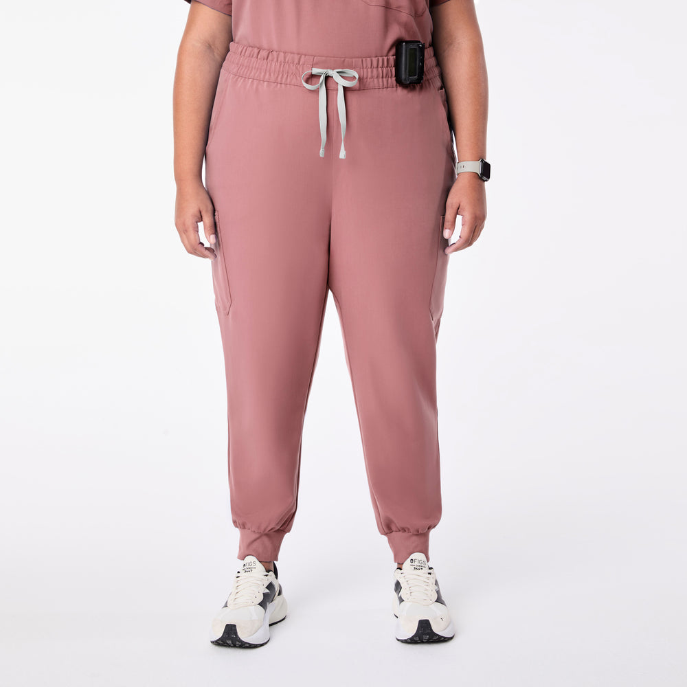 women's Mauve High Waisted Uman Relaxed - Jogger Scrub Pant (3XL-6XL)