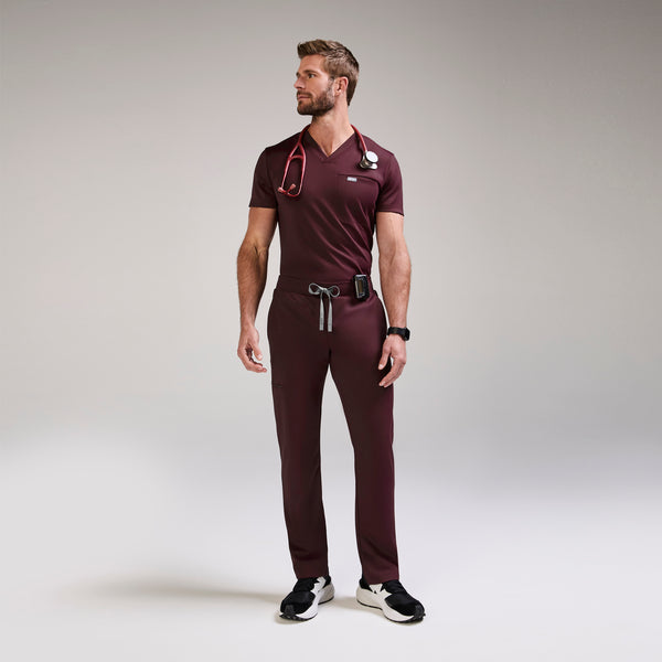 men's Burgundy Logan FORMx Slim V-Neck - Scrub Top™