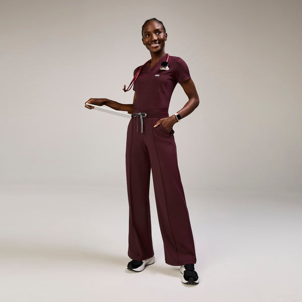 women's Burgundy Sona FORMx Slim V-Neck - Scrub Top™
