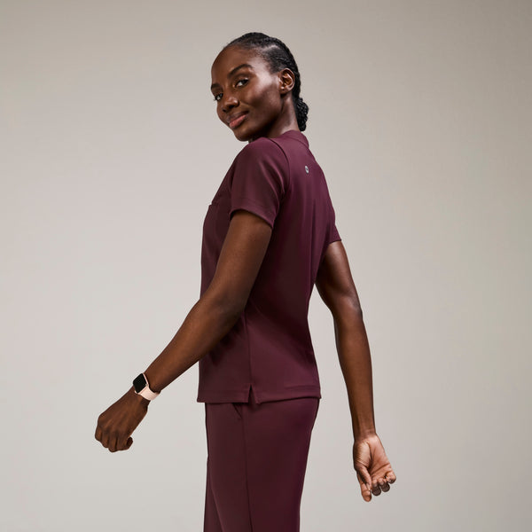 women's Burgundy Sona FORMx Slim V-Neck - Scrub Top™
