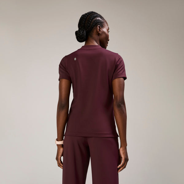 women's Burgundy Sona FORMx Slim V-Neck - Scrub Top™