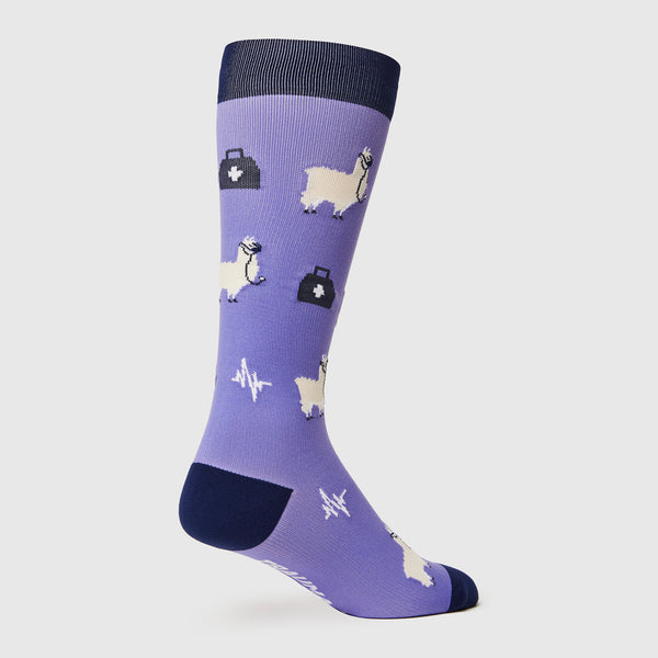 men's Blueberry Trauma Llama - Compression Socks