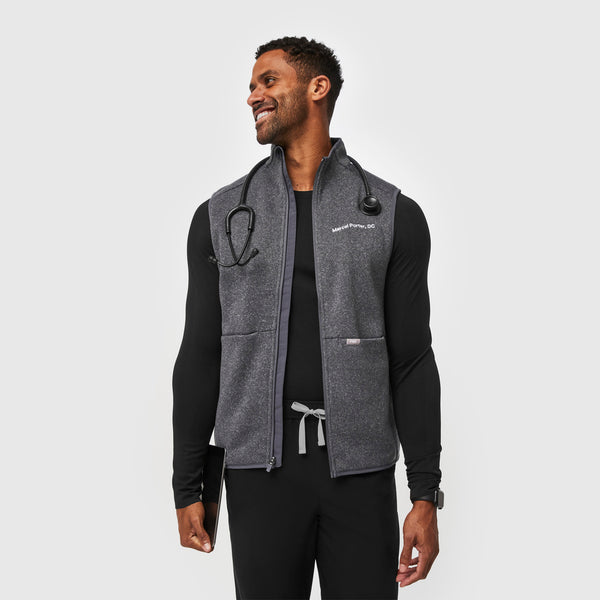 men's Heather Dark Charcoal On-Shift™ - Sweater Knit Vest