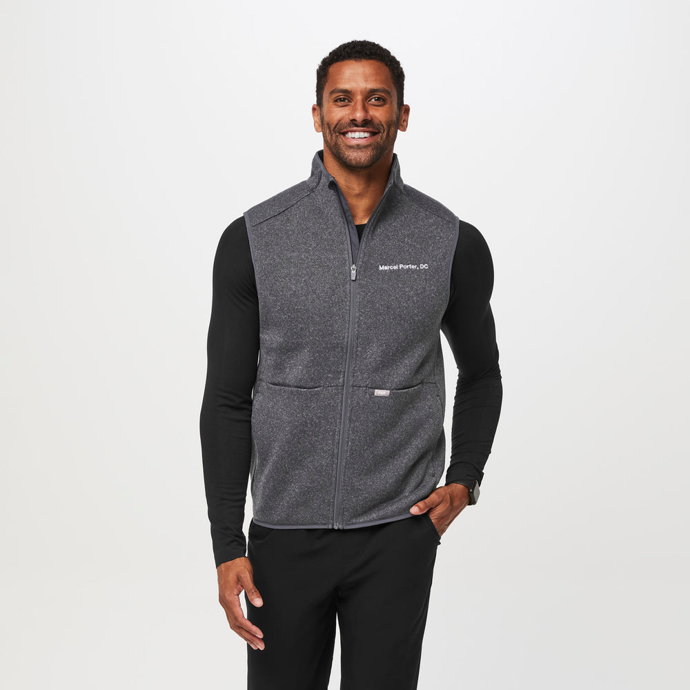 men's Heathered Dark Charcoal On-Shift™ Sweater Knit Vest