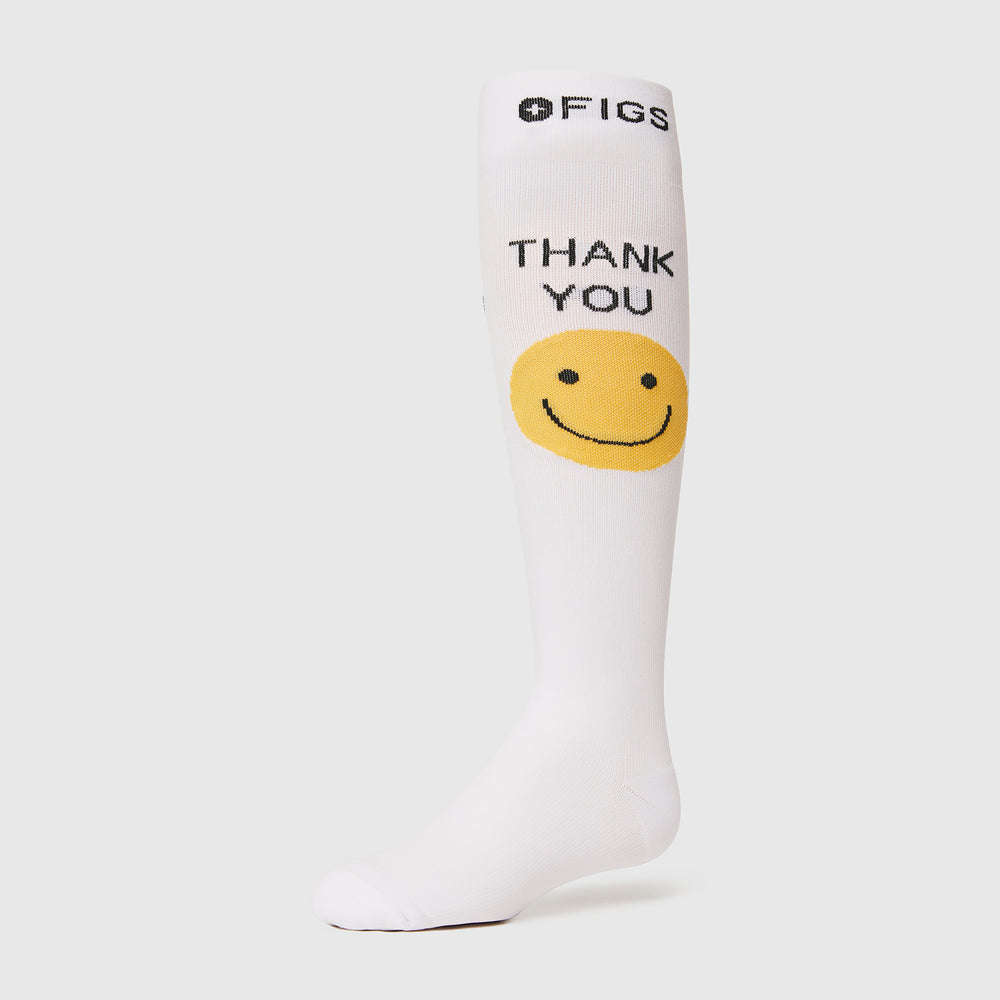 women's White You're Discharged - Compression Socks