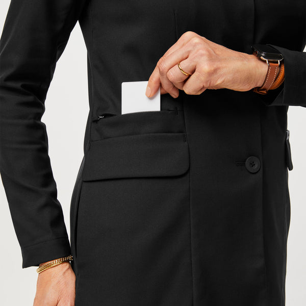 Women's Black FIGSPRO™ High Collar Lab Coat