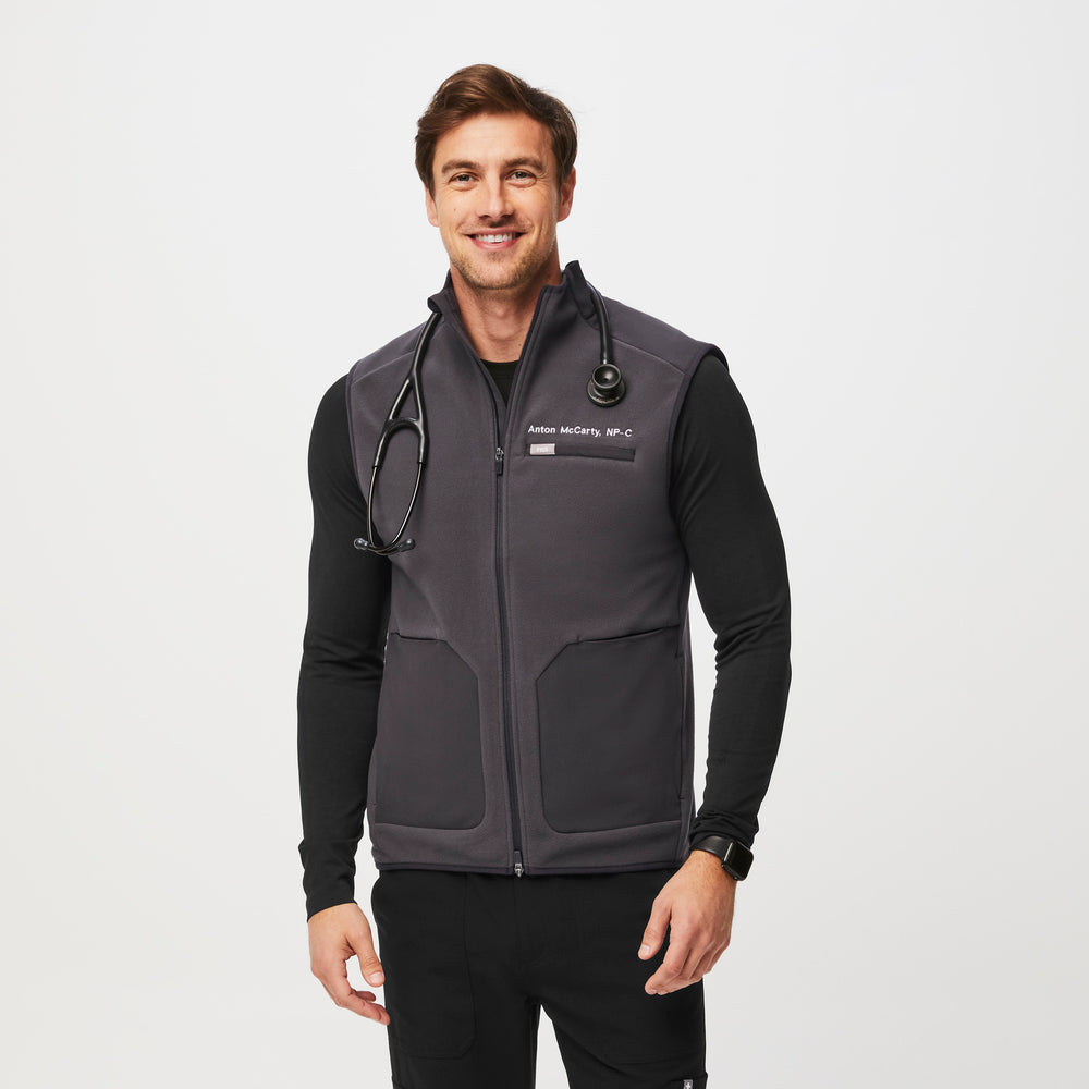 men's Deep Charcoal On-Shift™ - Fleece Vest