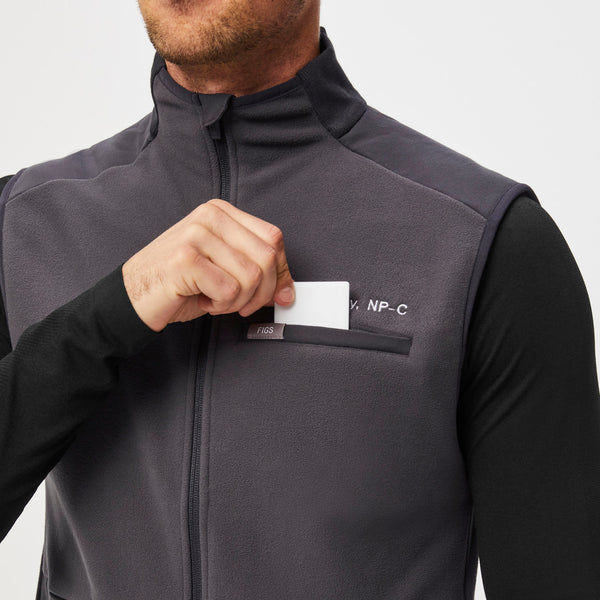 men's Deep Charcoal On-Shift™ - Fleece Vest