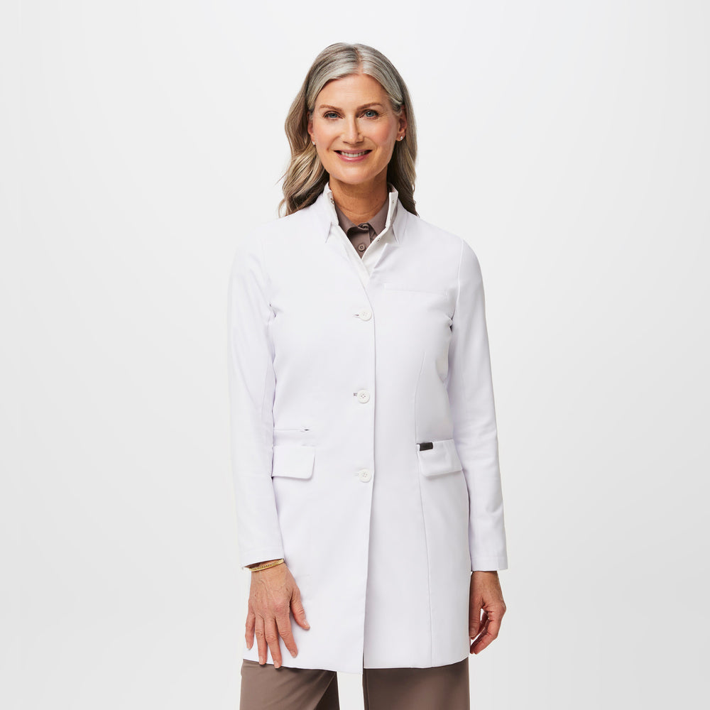Women's White FIGSPRO™ High Collar Lab Coat