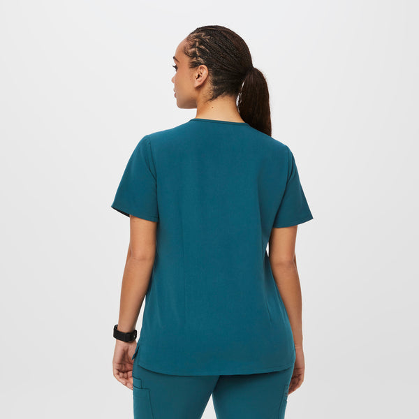 women's Caribbean Blue Casma™ - Three-Pocket Scrub Top