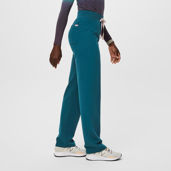 women's Caribbean Blue High Waisted Livingston™ - Basic Scrub Pants (3XL - 6XL)