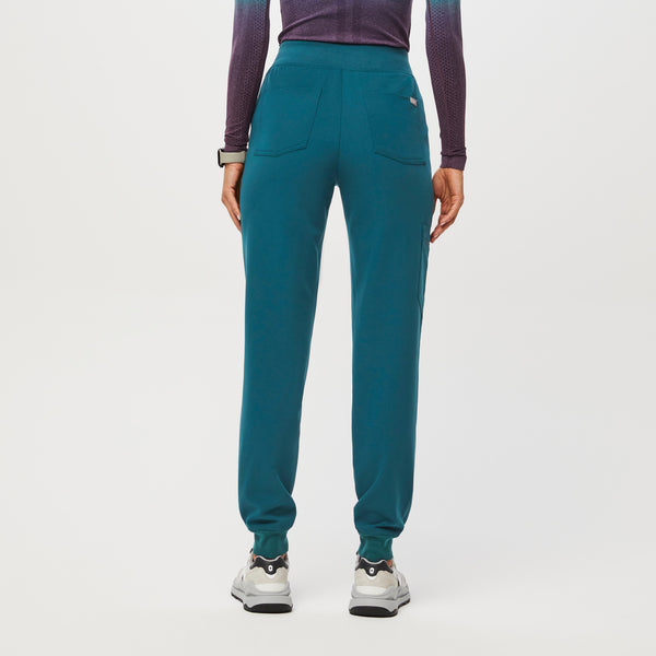 women's Caribbean Blue High Waisted Zamora™ - Jogger Scrub Pants (3XL - 6XL)