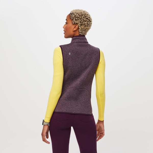 women's Heather Deep Purple On-Shift™- Sweater Knit Vest