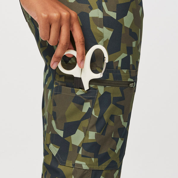 women's Camo Martini Olive High Waisted Yola™ FREEx™  - Petite Skinny Scrub Pants