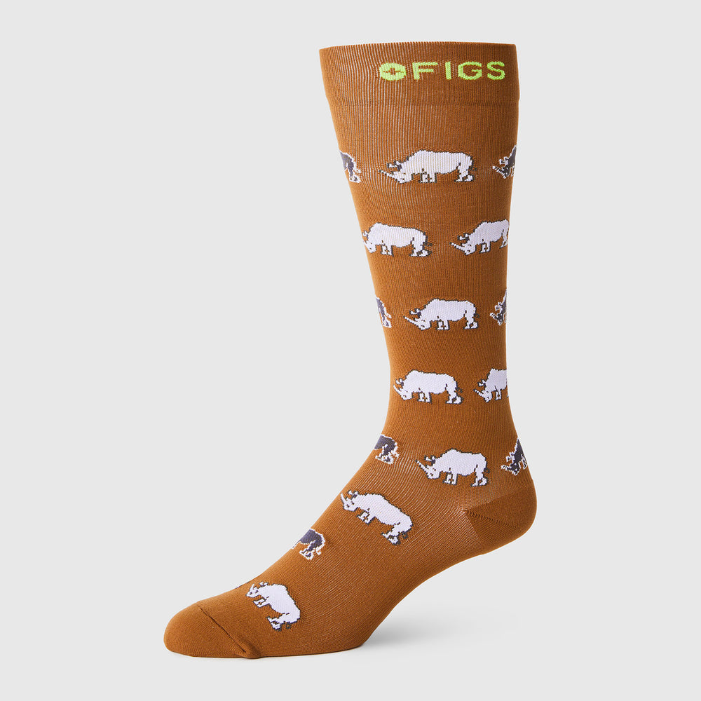 men's Earth White Rhino - Compression Socks