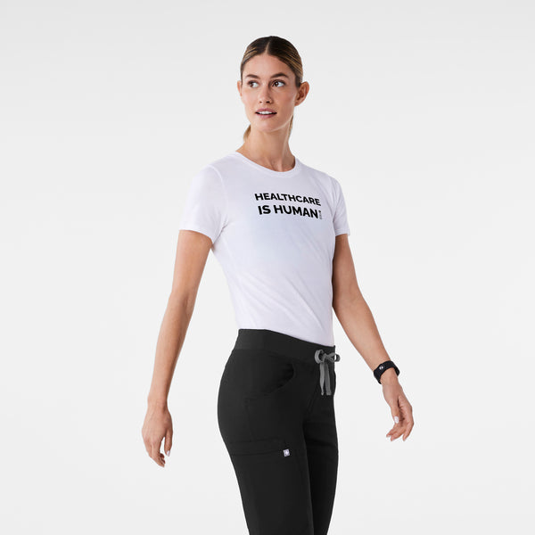 Women's Optic White Healthcare is Human - Short-Sleeve Graphic Tee