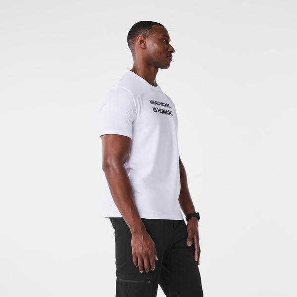 Men's Optic White Healthcare is Human - Short-Sleeve Graphic Tee