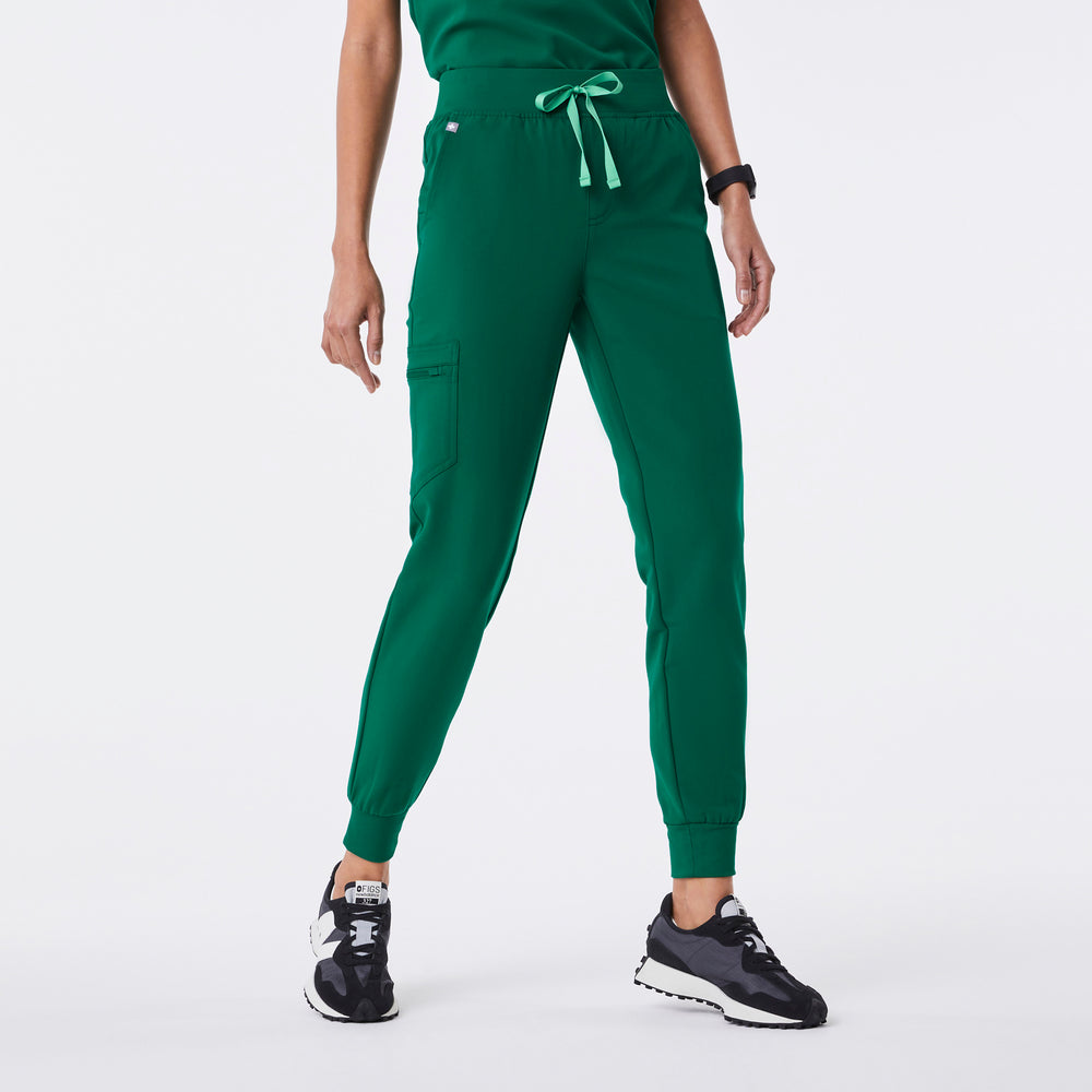 women's Hunter Green High Waisted Zamora - Petite Jogger Scrub Pant™