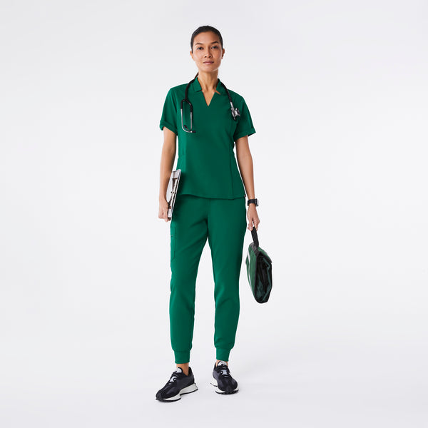 women's Hunter Green Inala - Slim Scrub Top