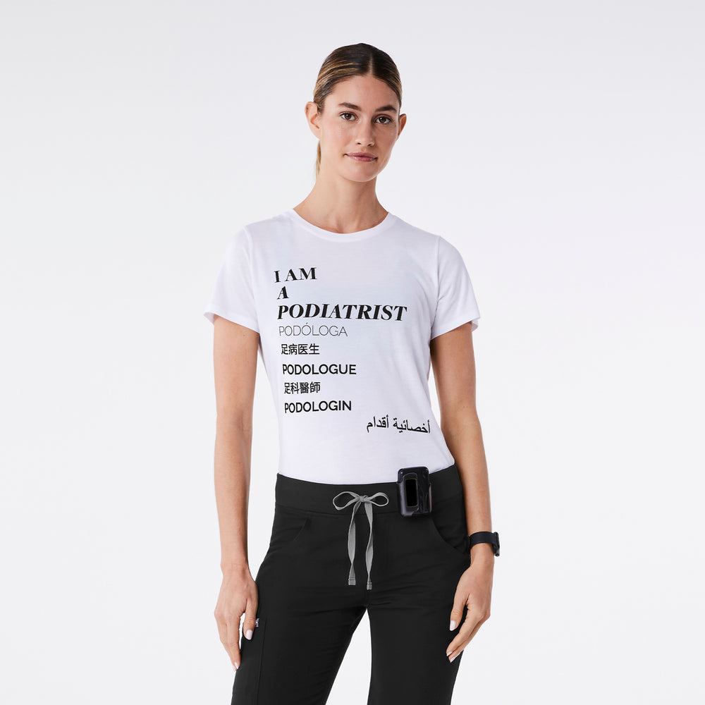 women's White Podiatrist Supersoft - Shortsleeve Underscrub