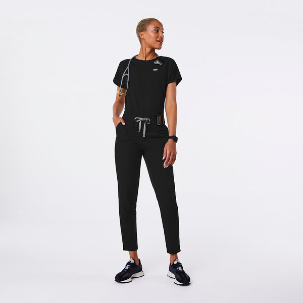 women's Black High Waisted Lille Tapered - Scrub Pant