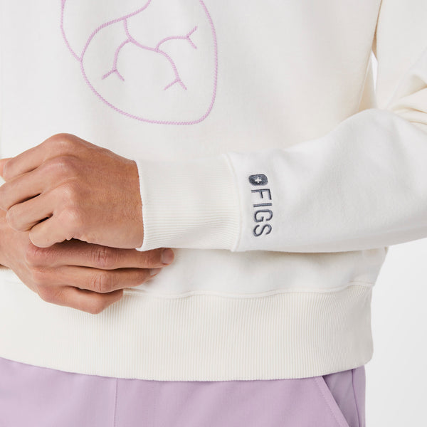 unisex Cream FIGS | Lingua Franca Nurses Do It With Heart - Sweatshirt