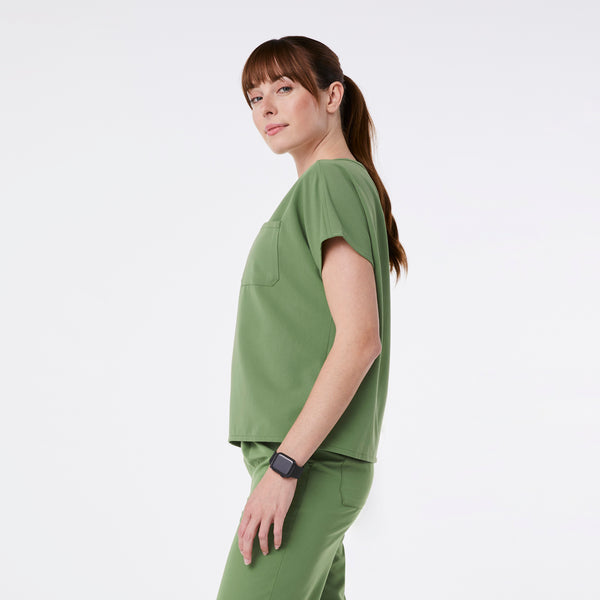 women's Fern Arua Boxy Scoop Neck - Scrub Top