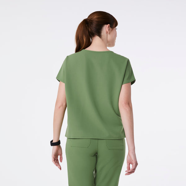 women's Fern Arua Boxy Scoop Neck - Scrub Top