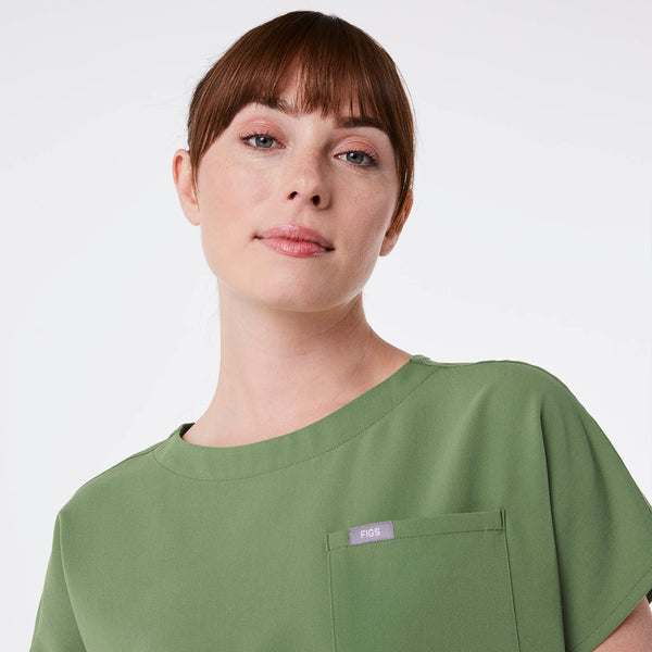 women's Fern Arua Boxy Scoop Neck - Scrub Top