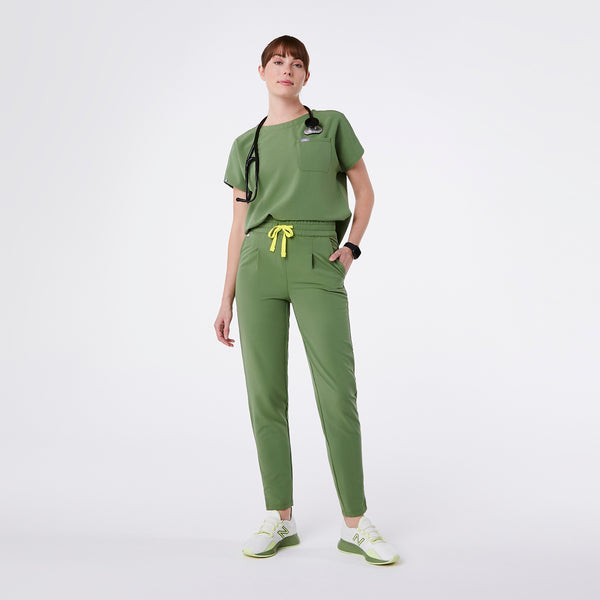 women's Fern High Waisted Lille Tapered - Petite Scrub Pant