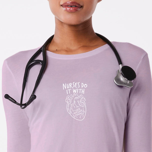 women's Lavender Haze Nurses Heart Supersoft - Longsleeve Underscrub