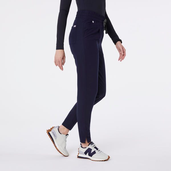 women's Navy High Waisted Lille Tapered - Tall Scrub Pant