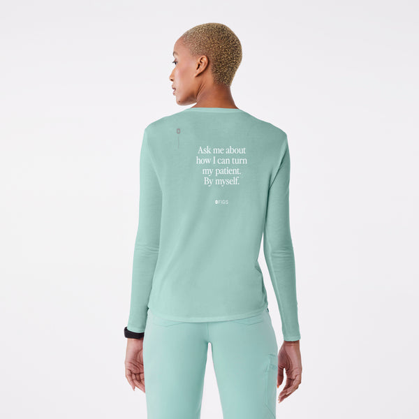 women's Seaglass Turn Patient By Myself Supersoft - Longsleeve Underscrub
