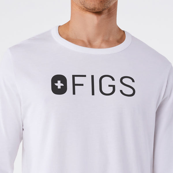 men's Bright White FIGS Logo - Supersoft Longsleeve Underscrub