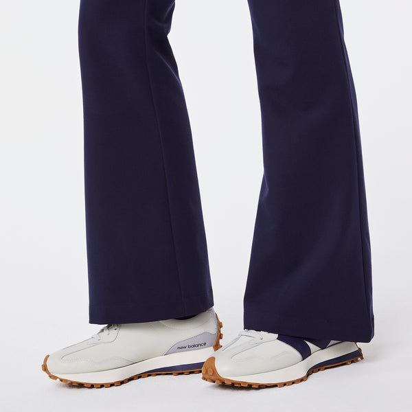 women's Navy Cordova High Waisted Flare - Tall Scrub Pant