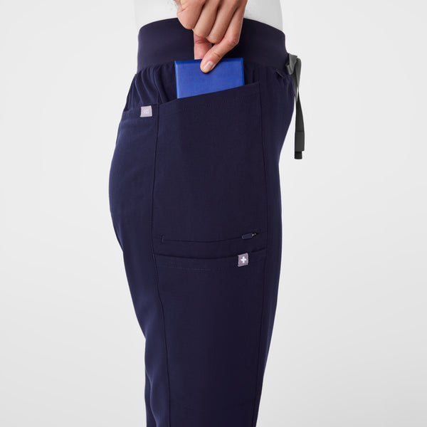 women's Navy Mayfair High Waisted - Petite Skinny Tapered Scrub Pant