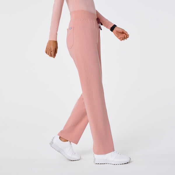 women's Pink Sand High Waisted Livingston - Petite Basic Scrub Pant™