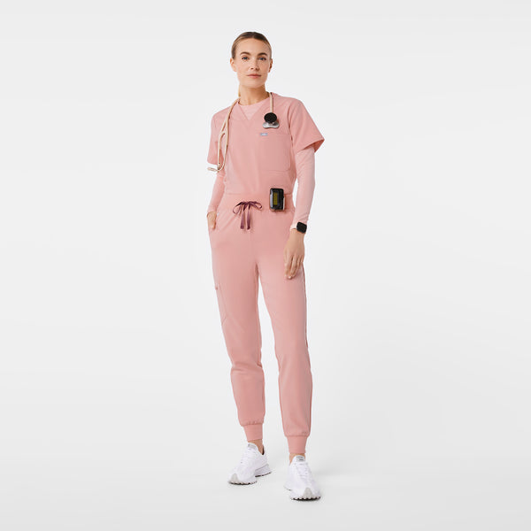 women's Pink Sand High Waisted Zamora - Petite Jogger Scrub Pant™