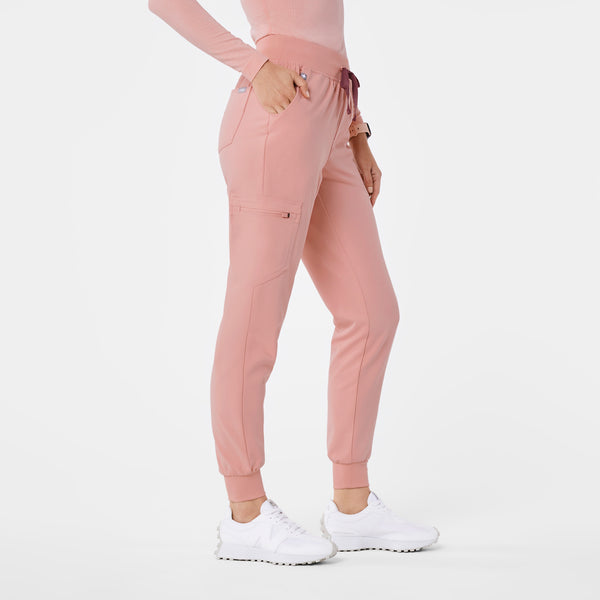 women's Pink Sand High Waisted Zamora - Petite Jogger Scrub Pant™