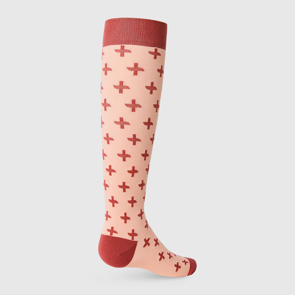 women's Pink Sand Repeat Cross - Compression Socks
