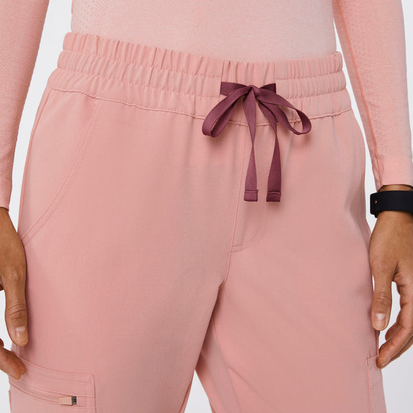 women's Pink Sand Uman Relaxed - Petite Jogger Scrub Pants
