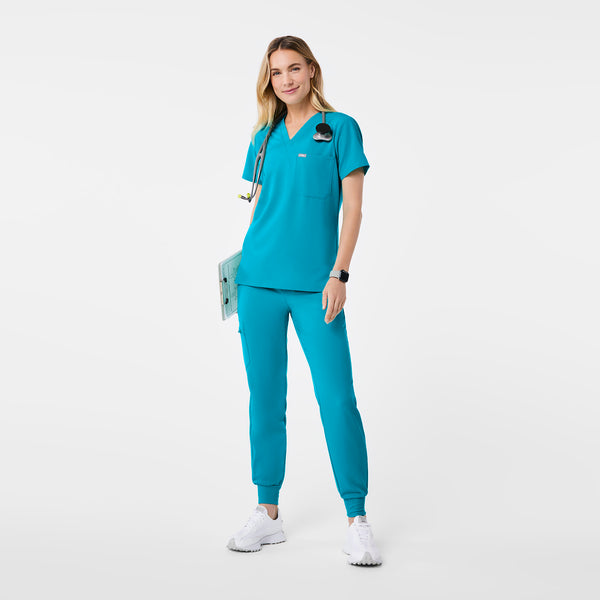 women's Teal Catarina Petite - One-Pocket Scrub Top™