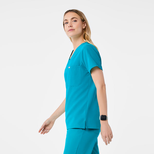 women's Teal Catarina Petite - One-Pocket Scrub Top™