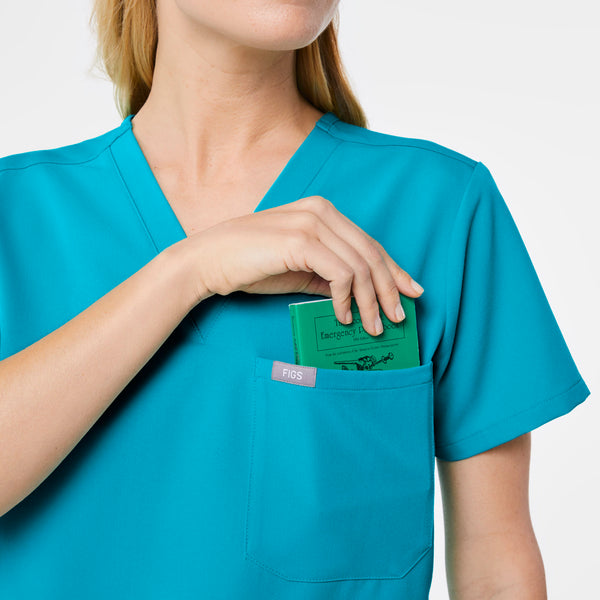 women's Teal Catarina - One-Pocket Scrub Top™