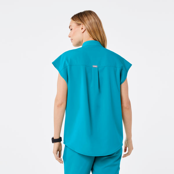 women's Teal Rafaela - Oversized Scrub Top™