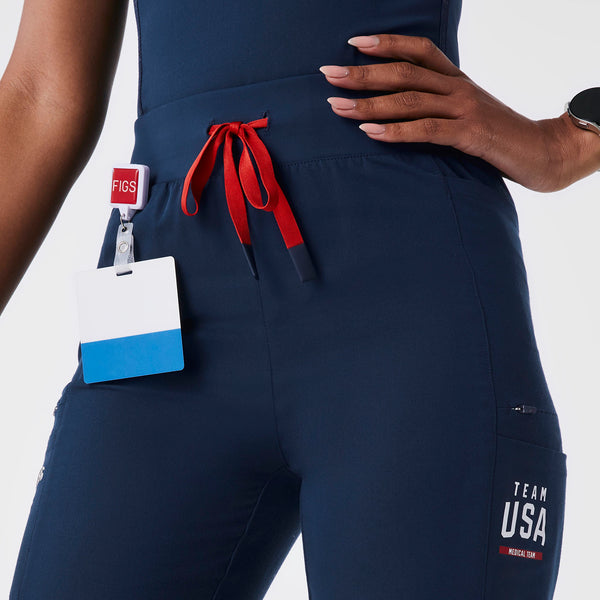 women's Team USA Blue High Waisted FIGS x Team USA - Tall Scrub Pant