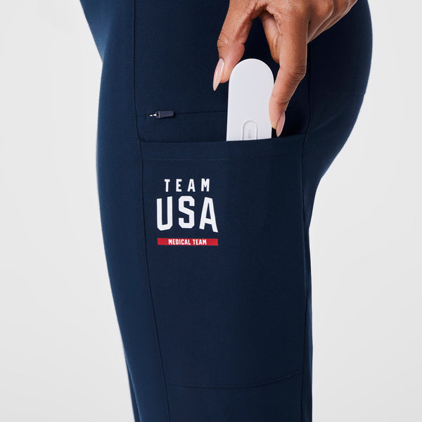 women's Team USA Blue High Waisted FIGS x Team USA - Tall Scrub Pant